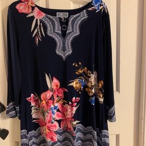 Beautiful floral top with sparkly accents.